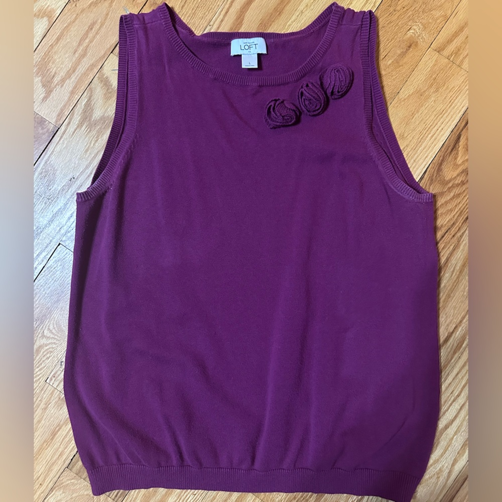 LOFT Rich Purple Crew Neck Sweater